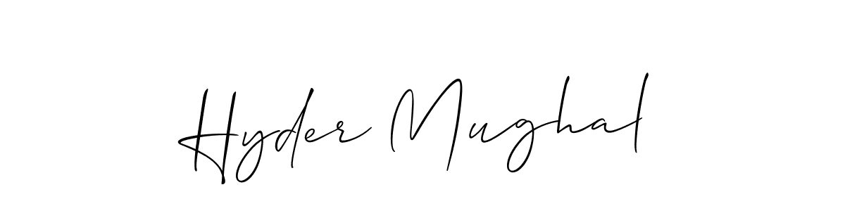 Design your own signature with our free online signature maker. With this signature software, you can create a handwritten (Allison_Script) signature for name Hyder Mughal. Hyder Mughal signature style 2 images and pictures png