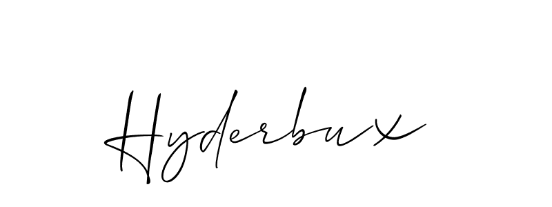 Also we have Hyderbux name is the best signature style. Create professional handwritten signature collection using Allison_Script autograph style. Hyderbux signature style 2 images and pictures png