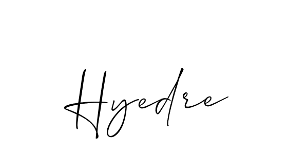 Also You can easily find your signature by using the search form. We will create Hyedre name handwritten signature images for you free of cost using Allison_Script sign style. Hyedre signature style 2 images and pictures png