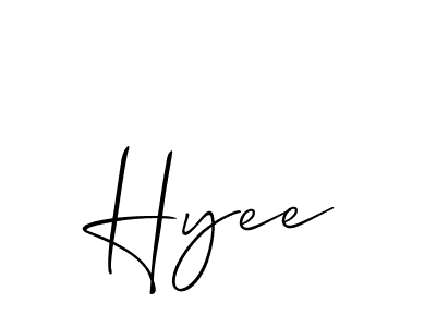Hyee stylish signature style. Best Handwritten Sign (Allison_Script) for my name. Handwritten Signature Collection Ideas for my name Hyee. Hyee signature style 2 images and pictures png