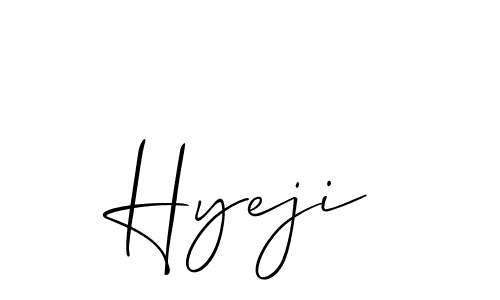Create a beautiful signature design for name Hyeji. With this signature (Allison_Script) fonts, you can make a handwritten signature for free. Hyeji signature style 2 images and pictures png