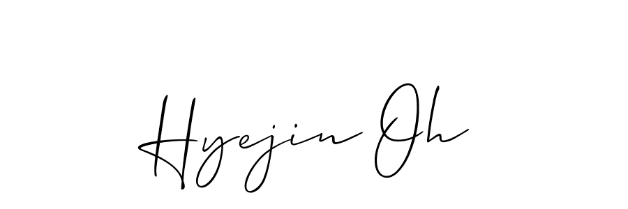 You should practise on your own different ways (Allison_Script) to write your name (Hyejin Oh) in signature. don't let someone else do it for you. Hyejin Oh signature style 2 images and pictures png