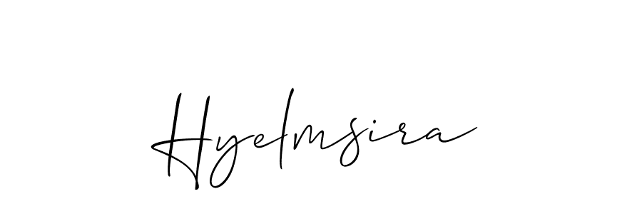 Make a short Hyelmsira signature style. Manage your documents anywhere anytime using Allison_Script. Create and add eSignatures, submit forms, share and send files easily. Hyelmsira signature style 2 images and pictures png