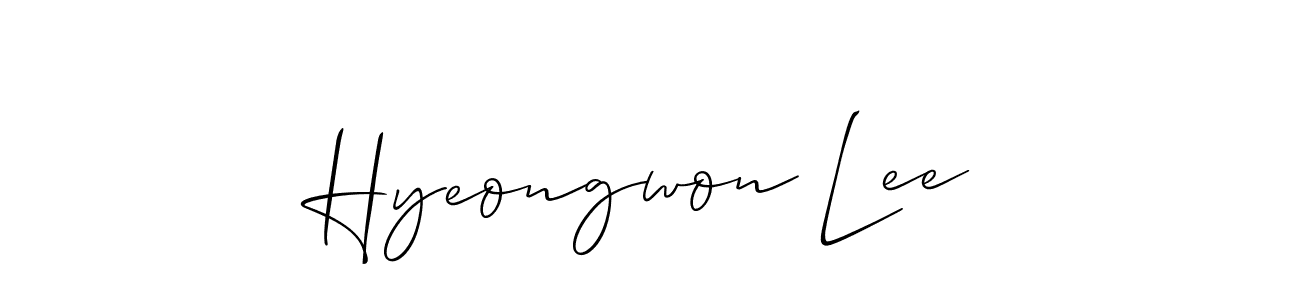 Create a beautiful signature design for name Hyeongwon Lee. With this signature (Allison_Script) fonts, you can make a handwritten signature for free. Hyeongwon Lee signature style 2 images and pictures png