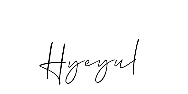 Hyeyul stylish signature style. Best Handwritten Sign (Allison_Script) for my name. Handwritten Signature Collection Ideas for my name Hyeyul. Hyeyul signature style 2 images and pictures png