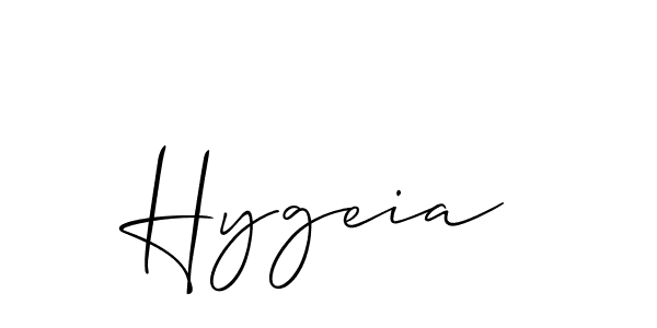 Create a beautiful signature design for name Hygeia. With this signature (Allison_Script) fonts, you can make a handwritten signature for free. Hygeia signature style 2 images and pictures png