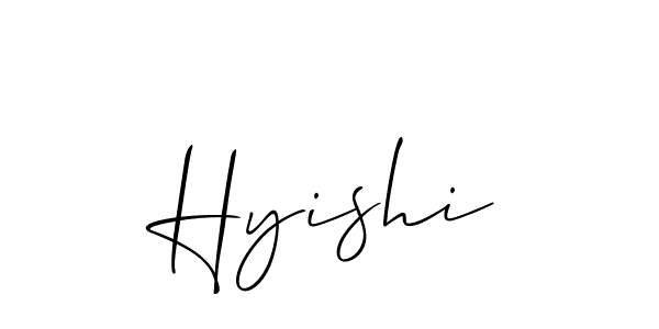 Make a beautiful signature design for name Hyishi. With this signature (Allison_Script) style, you can create a handwritten signature for free. Hyishi signature style 2 images and pictures png