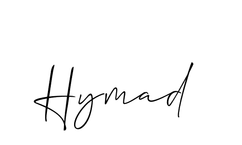 The best way (Allison_Script) to make a short signature is to pick only two or three words in your name. The name Hymad include a total of six letters. For converting this name. Hymad signature style 2 images and pictures png