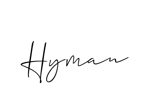 You should practise on your own different ways (Allison_Script) to write your name (Hyman) in signature. don't let someone else do it for you. Hyman signature style 2 images and pictures png