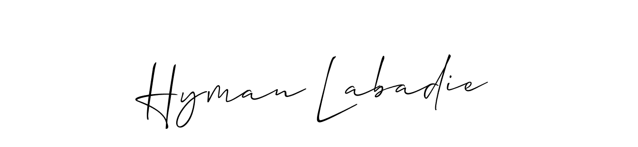 Make a beautiful signature design for name Hyman Labadie. With this signature (Allison_Script) style, you can create a handwritten signature for free. Hyman Labadie signature style 2 images and pictures png