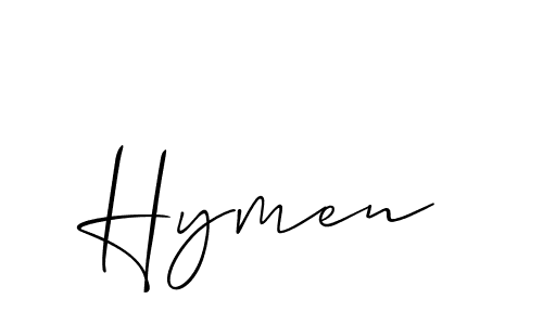 Design your own signature with our free online signature maker. With this signature software, you can create a handwritten (Allison_Script) signature for name Hymen. Hymen signature style 2 images and pictures png