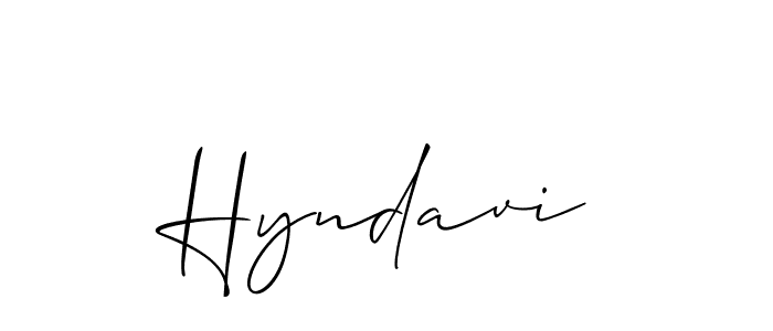 Design your own signature with our free online signature maker. With this signature software, you can create a handwritten (Allison_Script) signature for name Hyndavi. Hyndavi signature style 2 images and pictures png