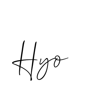 The best way (Allison_Script) to make a short signature is to pick only two or three words in your name. The name Hyo include a total of six letters. For converting this name. Hyo signature style 2 images and pictures png