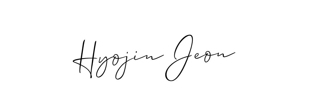 Make a beautiful signature design for name Hyojin Jeon. With this signature (Allison_Script) style, you can create a handwritten signature for free. Hyojin Jeon signature style 2 images and pictures png