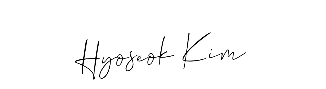 Design your own signature with our free online signature maker. With this signature software, you can create a handwritten (Allison_Script) signature for name Hyoseok Kim. Hyoseok Kim signature style 2 images and pictures png