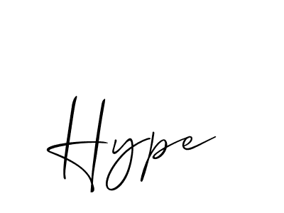 Create a beautiful signature design for name Hype. With this signature (Allison_Script) fonts, you can make a handwritten signature for free. Hype signature style 2 images and pictures png