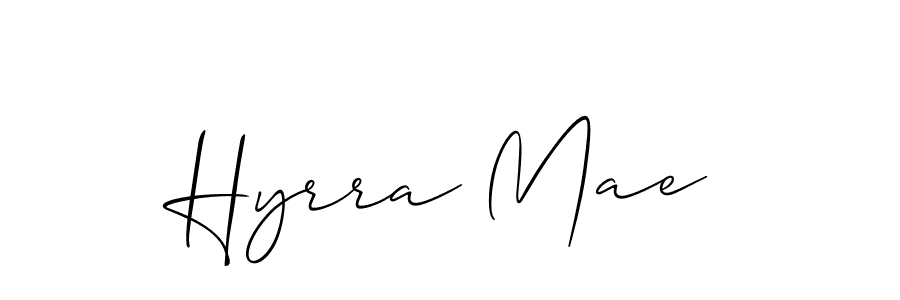 You should practise on your own different ways (Allison_Script) to write your name (Hyrra Mae) in signature. don't let someone else do it for you. Hyrra Mae signature style 2 images and pictures png