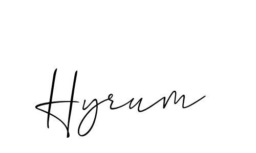 Hyrum stylish signature style. Best Handwritten Sign (Allison_Script) for my name. Handwritten Signature Collection Ideas for my name Hyrum. Hyrum signature style 2 images and pictures png