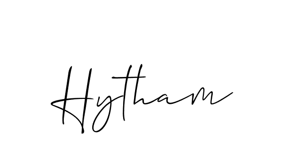 if you are searching for the best signature style for your name Hytham. so please give up your signature search. here we have designed multiple signature styles  using Allison_Script. Hytham signature style 2 images and pictures png