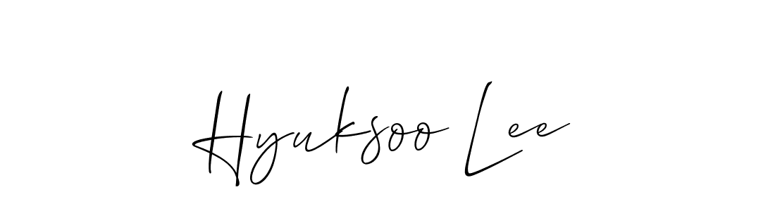 Create a beautiful signature design for name Hyuksoo Lee. With this signature (Allison_Script) fonts, you can make a handwritten signature for free. Hyuksoo Lee signature style 2 images and pictures png