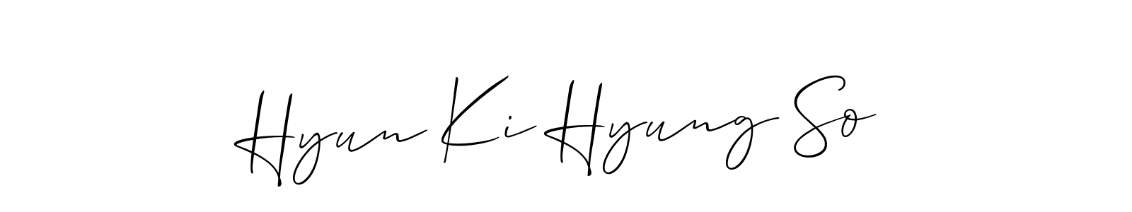 Use a signature maker to create a handwritten signature online. With this signature software, you can design (Allison_Script) your own signature for name Hyun Ki Hyung So. Hyun Ki Hyung So signature style 2 images and pictures png