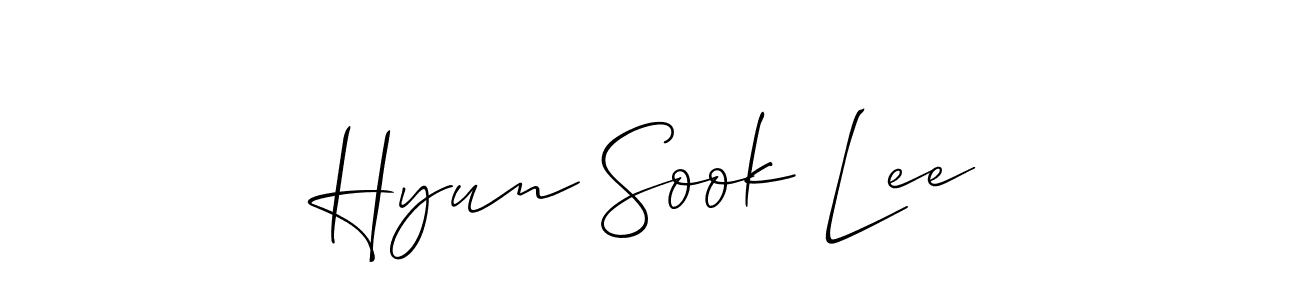 How to make Hyun Sook Lee signature? Allison_Script is a professional autograph style. Create handwritten signature for Hyun Sook Lee name. Hyun Sook Lee signature style 2 images and pictures png