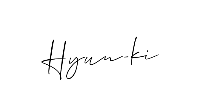 How to make Hyun-ki name signature. Use Allison_Script style for creating short signs online. This is the latest handwritten sign. Hyun-ki signature style 2 images and pictures png