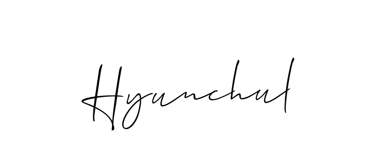 Hyunchul stylish signature style. Best Handwritten Sign (Allison_Script) for my name. Handwritten Signature Collection Ideas for my name Hyunchul. Hyunchul signature style 2 images and pictures png
