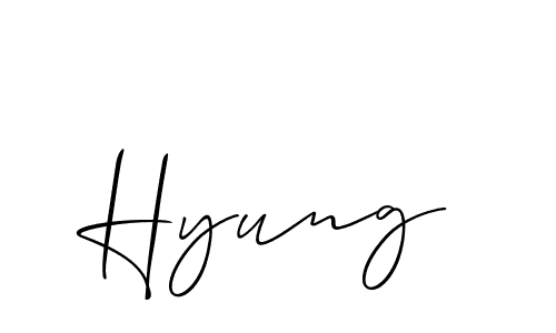 Also we have Hyung name is the best signature style. Create professional handwritten signature collection using Allison_Script autograph style. Hyung signature style 2 images and pictures png