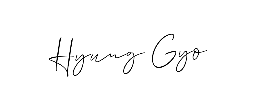 You should practise on your own different ways (Allison_Script) to write your name (Hyung Gyo) in signature. don't let someone else do it for you. Hyung Gyo signature style 2 images and pictures png