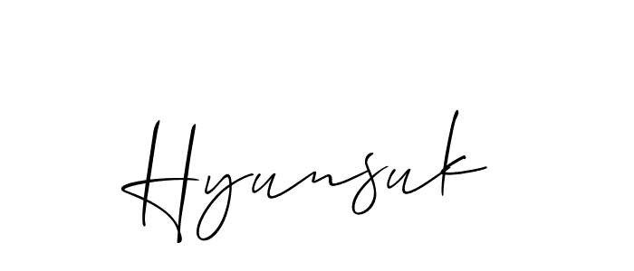 The best way (Allison_Script) to make a short signature is to pick only two or three words in your name. The name Hyunsuk include a total of six letters. For converting this name. Hyunsuk signature style 2 images and pictures png