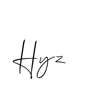 Create a beautiful signature design for name Hyz. With this signature (Allison_Script) fonts, you can make a handwritten signature for free. Hyz signature style 2 images and pictures png