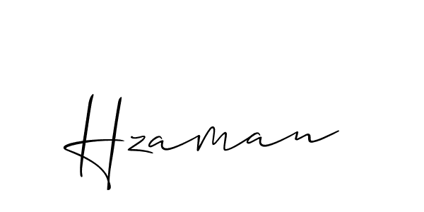 Make a beautiful signature design for name Hzaman. With this signature (Allison_Script) style, you can create a handwritten signature for free. Hzaman signature style 2 images and pictures png