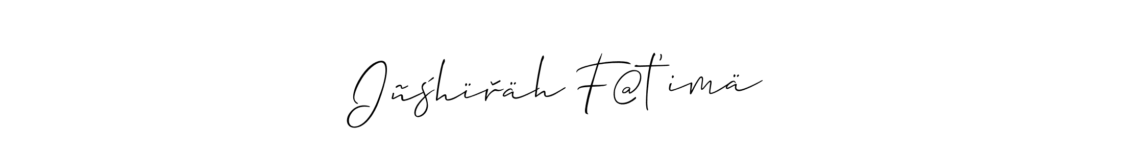 How to Draw Iñśhïřäh F@ťimä signature style? Allison_Script is a latest design signature styles for name Iñśhïřäh F@ťimä. Iñśhïřäh F@ťimä signature style 2 images and pictures png