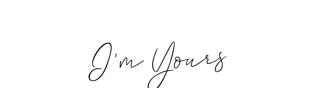 Also we have I’m Yours name is the best signature style. Create professional handwritten signature collection using Allison_Script autograph style. I’m Yours signature style 2 images and pictures png