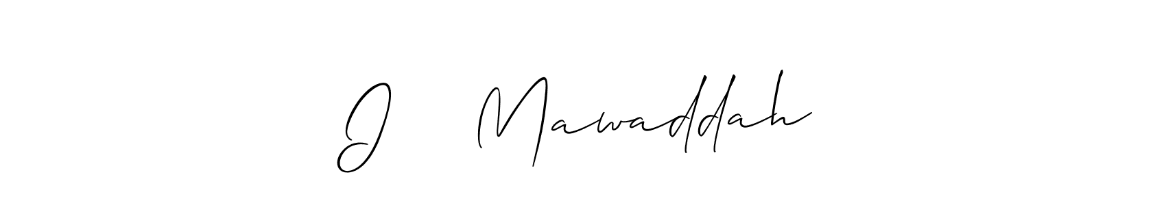 Create a beautiful signature design for name I ♥️ Mawaddah. With this signature (Allison_Script) fonts, you can make a handwritten signature for free. I ♥️ Mawaddah signature style 2 images and pictures png