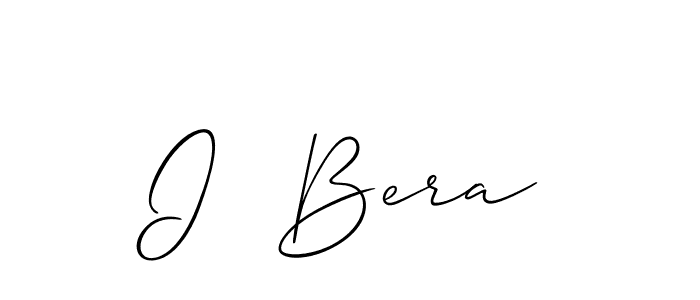 Create a beautiful signature design for name I  Bera. With this signature (Allison_Script) fonts, you can make a handwritten signature for free. I  Bera signature style 2 images and pictures png