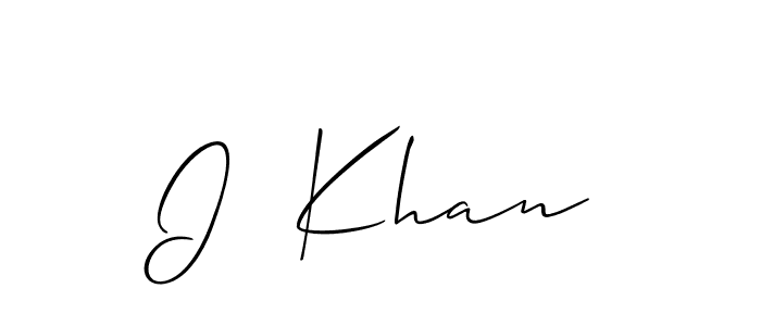 Make a beautiful signature design for name I  Khan. With this signature (Allison_Script) style, you can create a handwritten signature for free. I  Khan signature style 2 images and pictures png