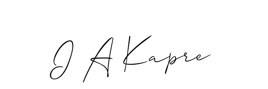 Create a beautiful signature design for name I A Kapre. With this signature (Allison_Script) fonts, you can make a handwritten signature for free. I A Kapre signature style 2 images and pictures png