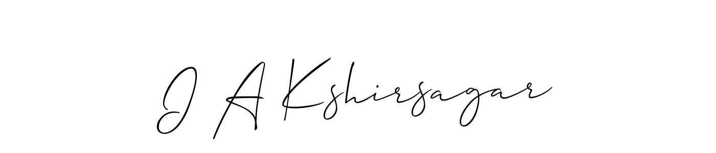 Make a short I A Kshirsagar signature style. Manage your documents anywhere anytime using Allison_Script. Create and add eSignatures, submit forms, share and send files easily. I A Kshirsagar signature style 2 images and pictures png