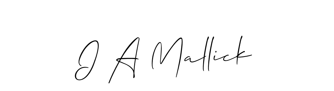 Make a beautiful signature design for name I A Mallick. With this signature (Allison_Script) style, you can create a handwritten signature for free. I A Mallick signature style 2 images and pictures png