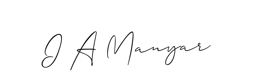 You can use this online signature creator to create a handwritten signature for the name I A Manyar. This is the best online autograph maker. I A Manyar signature style 2 images and pictures png