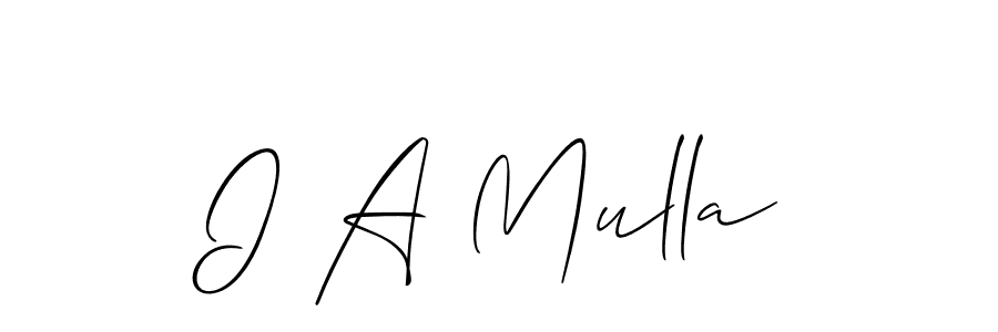 It looks lik you need a new signature style for name I A Mulla. Design unique handwritten (Allison_Script) signature with our free signature maker in just a few clicks. I A Mulla signature style 2 images and pictures png