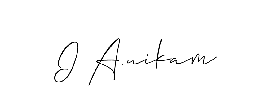 Create a beautiful signature design for name I A.nikam. With this signature (Allison_Script) fonts, you can make a handwritten signature for free. I A.nikam signature style 2 images and pictures png