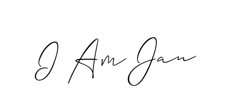 Create a beautiful signature design for name I Am Jan. With this signature (Allison_Script) fonts, you can make a handwritten signature for free. I Am Jan signature style 2 images and pictures png