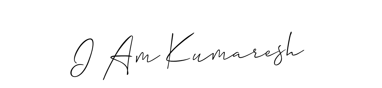 How to make I Am Kumaresh name signature. Use Allison_Script style for creating short signs online. This is the latest handwritten sign. I Am Kumaresh signature style 2 images and pictures png