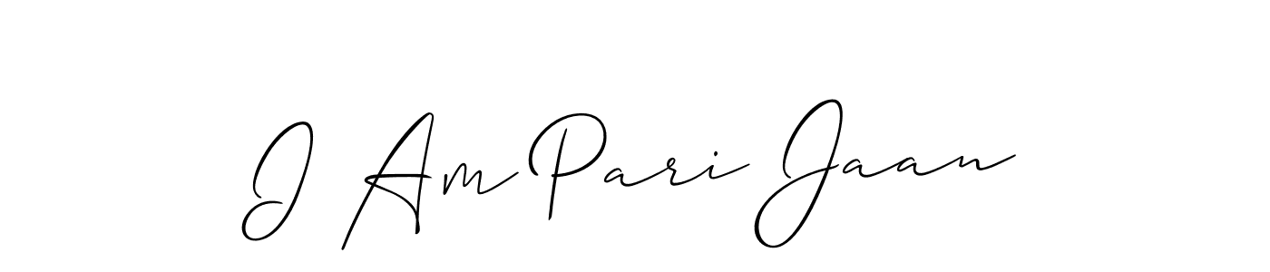 Also we have I Am Pari Jaan name is the best signature style. Create professional handwritten signature collection using Allison_Script autograph style. I Am Pari Jaan signature style 2 images and pictures png