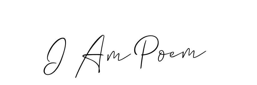 Similarly Allison_Script is the best handwritten signature design. Signature creator online .You can use it as an online autograph creator for name I Am Poem. I Am Poem signature style 2 images and pictures png