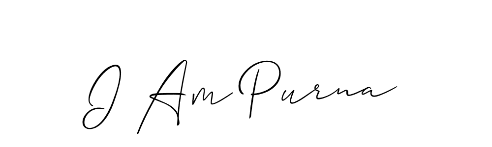 You should practise on your own different ways (Allison_Script) to write your name (I Am Purna) in signature. don't let someone else do it for you. I Am Purna signature style 2 images and pictures png