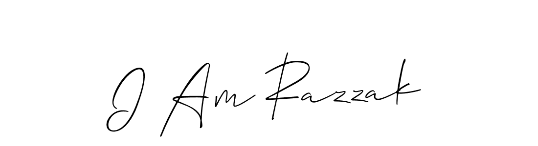 Use a signature maker to create a handwritten signature online. With this signature software, you can design (Allison_Script) your own signature for name I Am Razzak. I Am Razzak signature style 2 images and pictures png